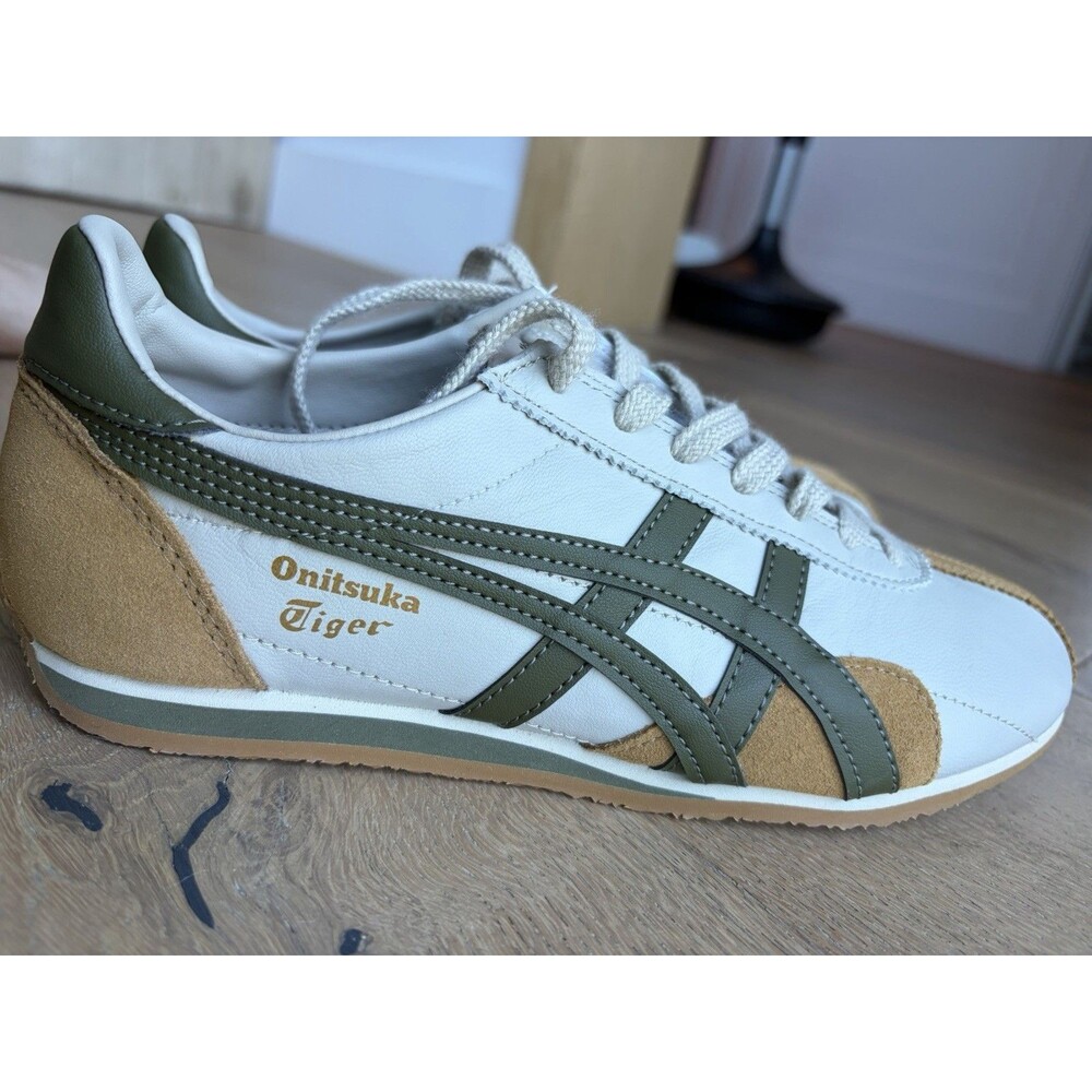 Onitsuka Tiger White Olive Tan Classic Mexico 66 Sneakers